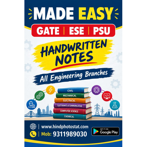Civil Engineering : Hand Written Notes For ESE GATE PSU Technical Subject Set Of Books 17 Subjects MADE EASY